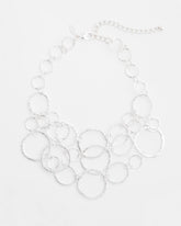 Chico's Short Silvertone Multi-Strand Link Necklace