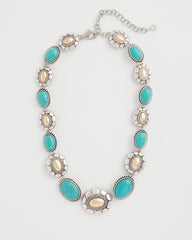 Chico's Turquoise Mixed Metal Collar Necklace