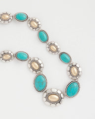 Chico's Turquoise Mixed Metal Collar Necklace