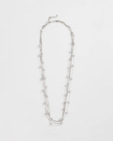 Chico's Multistrand Beaded Silvertone Necklace