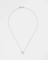 Chico's Silver Tone Drop Stone Necklace