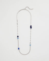 Chico's Blue Accent Long Single Strand Necklace