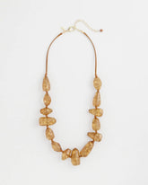 Chico's Gold Foil Long Single Strand Necklace