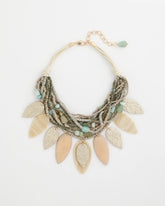 Chico's Multistrand Wood Petal Necklace