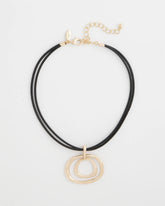 Chico's Gold Tone Rings Pendant Necklace