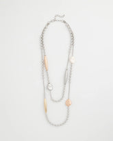 Chico's Copper and Silver Double Strand Necklace