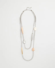 Chico's Copper and Silver Double Strand Necklace