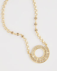 Chico's Sparkling Goldtone Circle Pendant Necklace