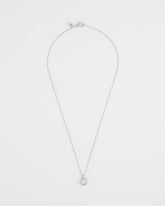 Chico's Bezel Set Pendant Silvertone Necklace