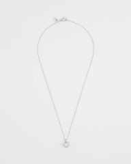 Chico's Bezel Set Pendant Silvertone Necklace