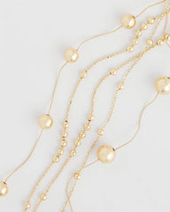Chico's Multistrand Beaded Goldtone Necklace