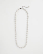 Chico's Silver Bead Long Single Strand Necklace