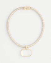 Chico's Goldtone Glass Gem Pendant Cord Necklace