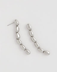 Chico's Silver Linear Bead Earrings