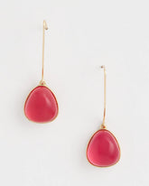 Chico's Pink Teardrop Threader Earrings