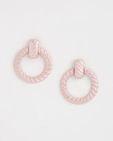 Chico's Pink Twist Drop Hoop Earrings