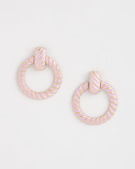 Chico's Pink Twist Drop Hoop Earrings