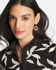 Chico's Gold Tone Drop Pendant Earrings