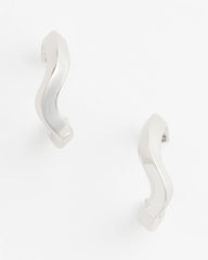 Chico's Silver Wavy Hoop Earrings
