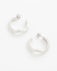 Chico's Silver Wavy Hoop Earrings