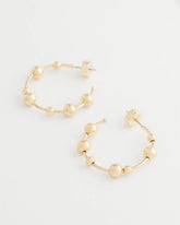 Chico's Goldtone Beaded Hoop Earrings