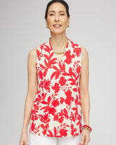 Chico's Floral Sleeveless V-Neck Tunic