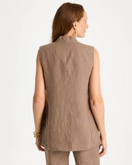 Chico's Long Linen Sleeveless Vest