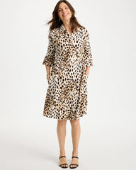 Chico's Ponte Knit Flounce Sleeve Dress