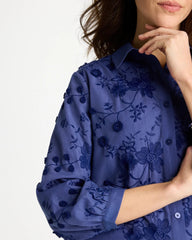 Chico's 3D Floral Embroidered Top