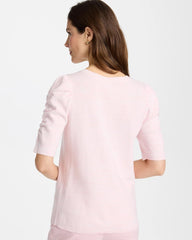 Chico's Space Dyed Ruched V-Neck Pullover Sweater