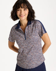 Chico's Zenergy® UPF Contrast Dot Half Zip Polo