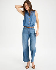 Chico's Tencel Denim Sleeveless Shirt
