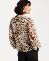 Chico's Georgette Animal Print Blouse