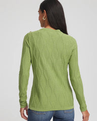Chico's Button Shoulder Crewneck Pullover