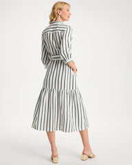 Chico's Striped Cotton-Gauze Shirtdress