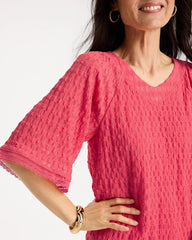 Chico's Crinkle Lace Knit Raglan Tee