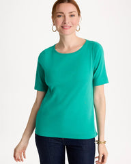 Chico's Pima Elbow Sleeve Tee