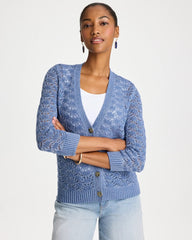 Chico's Crochet Knit Pointelle Cardigan