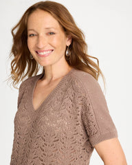 Chico's Sequin Pointelle Pullover