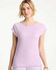 Chico's Textured Knit Lettuce Raglan Tee