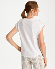 Chico's Cotton Slub Epaulette Tee