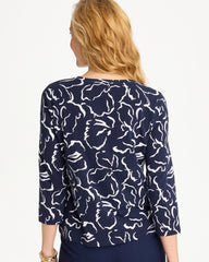 Chico's Maya Cotton Stretch 3/4 Sleeve Tee