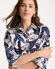 Chico's Printed No Iron Linen Shirt