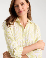 Chico's Chevron No Iron Stretch Shirt