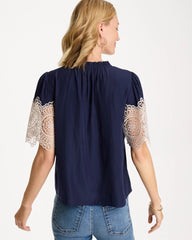 Chico's Sea Island Crochet Lace Blouse