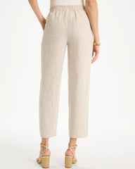 Chico's Linen Straight Tapered Ankle Pants