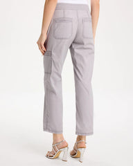 Chico's Poplin Cropped Roll Tab Pants