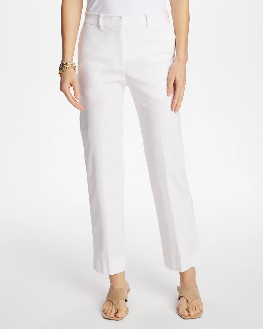 Chico's Emme Fly Front Straight Crop Pants