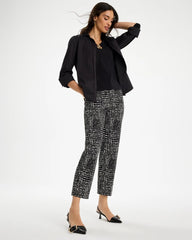 Chico's Emme Fly Front Straight Printed Crop Pants