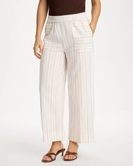 Chico's Pinstriped Linen-Cotton Crop Pant